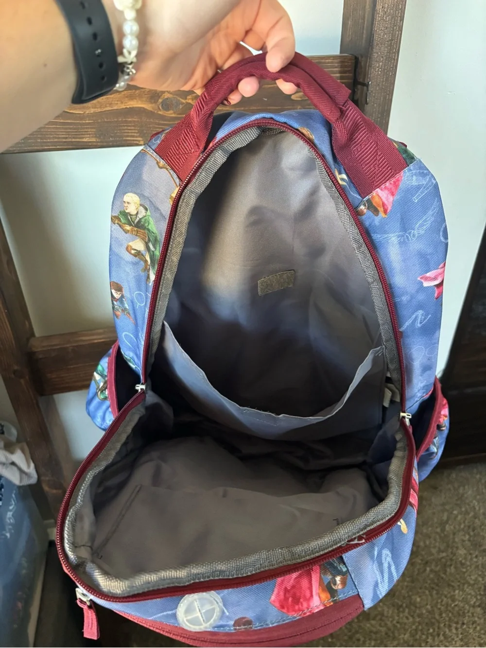 Kids Blue and Maroon Magical Character Backpack